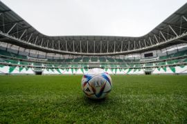 The official ball for FIFA World Cup Qatar 2022 in Education City Stadium, Al Rayyan, Qatar.